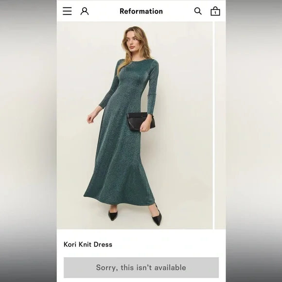 Reformation Kori Knit Dress Blue - Size S Mermaid Sparkle - Picture 10 of 10